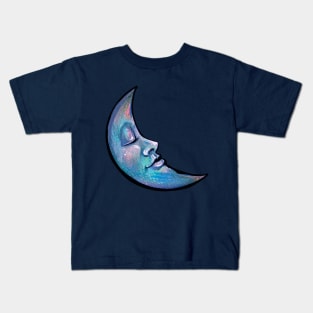 Once In A Blue Sleeping Moon Kids T-Shirt